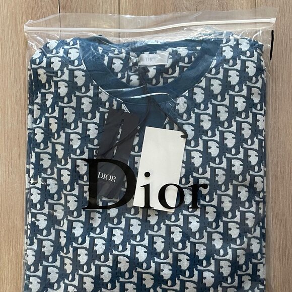 LARGE DIOR MEN'S NAVY T-SHIRT SHORT SET COTTON - Picture 7 of 12